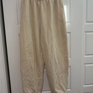 Cream Relaxed Fit Sweatpants